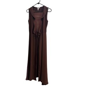 Leith Sleeveless Longline Duster Vest‎ – Brown – Size XS